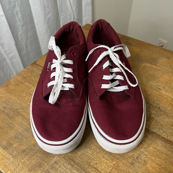 Vans Burgundy Canvas Men 7.5 Women 9 - Picture 3 of 6